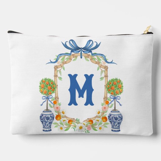 Bamboe & Sinaasappel Topiary Crest | 1-letter mono Etui (Achterkant)