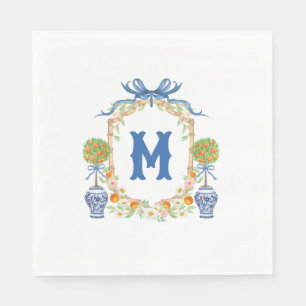 Bamboe & Sinaasappel Topiary Crest 1-letter mono Servet