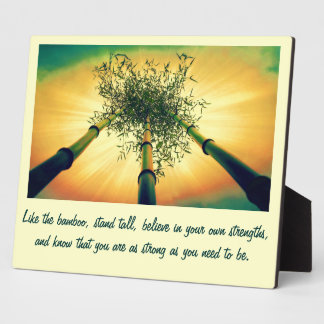 Bamboe Sky Wall Plaque met quote Fotoplaat