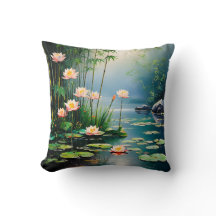 Bamboe stengels en lotusbloemen