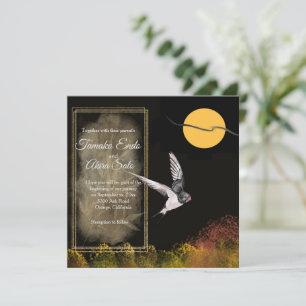 Bamboe & Swallow Wedding Invitation Kaart