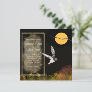 Bamboe & Swallow Wedding Invitation Kaart