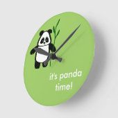 Bamboe the Panda "Het is Panda Time" Clock Ronde Klok (Hoek)