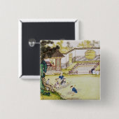 Bamboe verzamelen om papier te maken vierkante button 5,1 cm (Voorkant /achterkant)