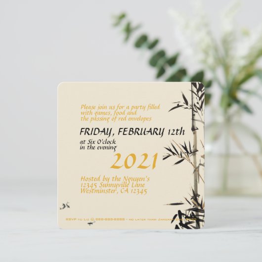 Bamboe viert Vietnamese nieuwjaarsfeest SFC Aankondiging (Staand voorkant)