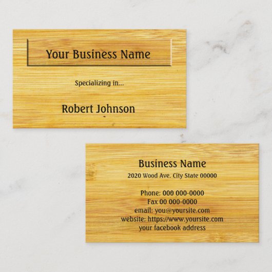 Bamboe Visitekaartje (Voorkant / Achterkant)