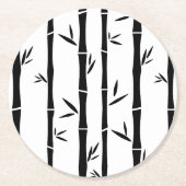Bamboe Zwart en Wit Custom Ronde Kartonnen Onderzetter (Voorkant)