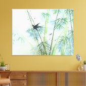 Bamboebos - groen canvas afdruk (Insitu (Woonkamer))