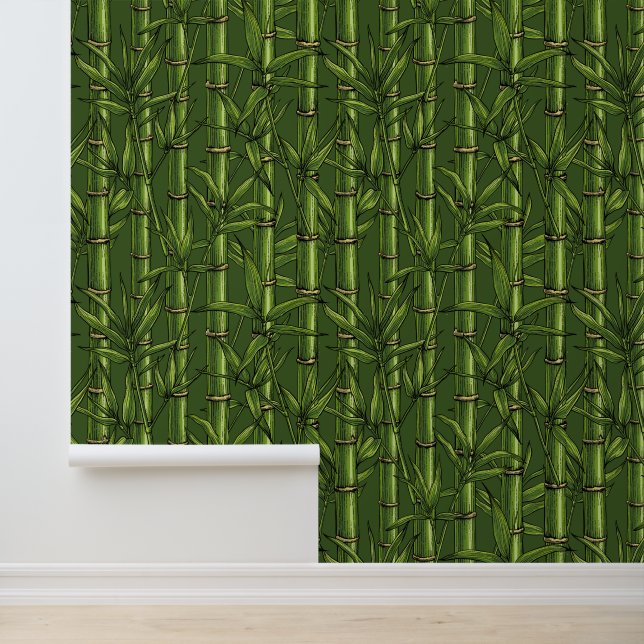 Bamboebos in het groen behang (Applicatie)