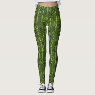 Bamboebos in het groen leggings