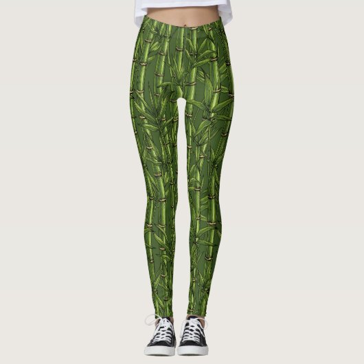 Bamboebos in het groen leggings (Voorkant)