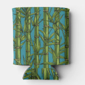 Bamboebos op blauw blikjeskoeler (Achterkant)