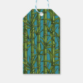 Bamboebos op blauw cadeaulabel (Voorkant)