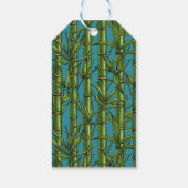 Bamboebos op blauw cadeaulabel (Achterkant)