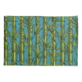 Bamboebos op blauw kussensloop (Achterkant-Links)