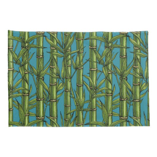 Bamboebos op blauw kussensloop (Achterkant-Rechts)