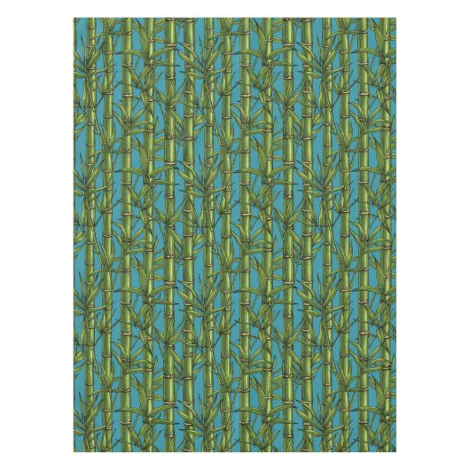 Bamboebos op blauw tafelkleed (Voorkant)