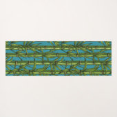 Bamboebos op blauw yogamat (Achterkant (horizontaal))