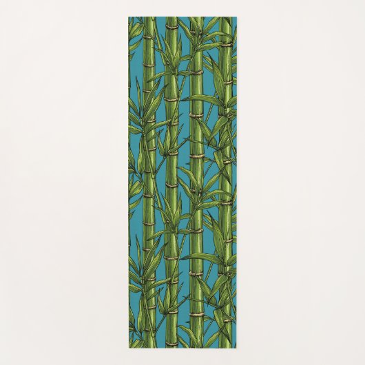 Bamboebos op blauw yogamat