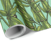 Bamboebos op lichtblauw cadeaupapier (Rol Hoek)