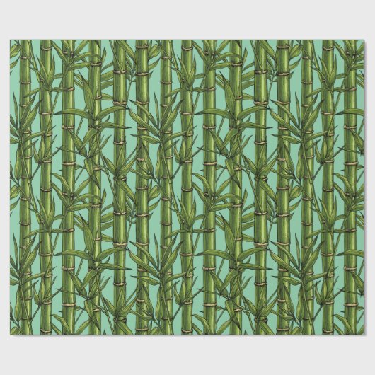 Bamboebos op lichtblauw cadeaupapier (Vlak)