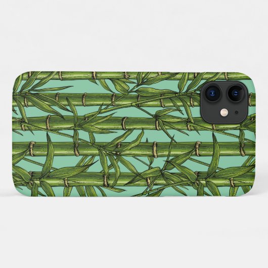 Bamboebos op lichtblauw Case-Mate iPhone case (Achterkant (horizontaal))