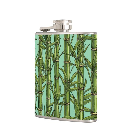 Bamboebos op lichtblauw heupfles (Links)