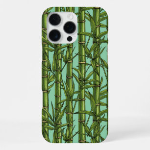 Bamboebos op lichtblauw iPhone 16 pro max hoesje