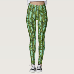Bamboebos op lichtblauw leggings