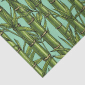 Bamboebos op lichtblauw tissuepapier (Detail)