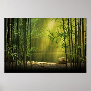 Bamboebos rustige vreedzame Natuur Poster