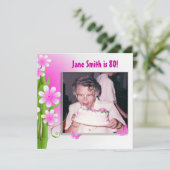 Bamboo Bouquet Birthday Party Kaart (Staand voorkant)