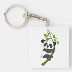 Bamboo Buddy Gelukkig Klein Panda Schommelt in de Sleutelhanger