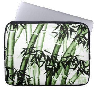 Bamboo Chinese Art - één - groen Laptop Sleeve