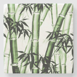 Bamboo Chinese Art - één - groen Stenen Onderzetter