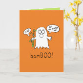 BamBOO Ghost Halloween Wenskaart Kaart (Gele Bloem)