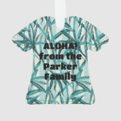 Bamboo Jungle Hawaiian Stripe - Turquoise (dos)