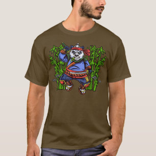 Bamboo Kung Fu Ninja Panda Beer Samurai Sword Mart T-shirt
