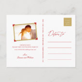 Bamboo laat dubbelgeluksfoto achter op de datum wa aankondigingskaart (Achterkant)