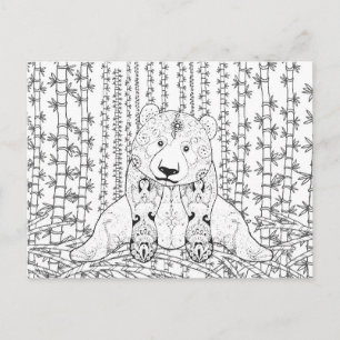 Bamboo Panda Doodle Briefkaart