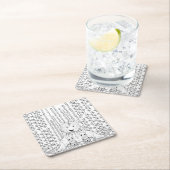 Bamboo Panda Doodle Vierkante Kartonnen Onderzetter (Insitu)