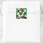 Bamboo Panda Vierkante Sticker (Tas)