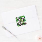 Bamboo Panda Vierkante Sticker (Envelop)