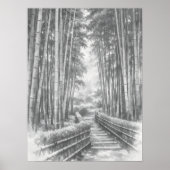 Bamboo Path in Light -Yang | Japanese Zen Wall Art Poster (Voorkant)