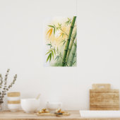 Bamboo Stalks Golden Leaves Poster (Keuken)