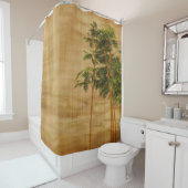 Bamboo stationery wallpaper douchegordijn (In situ)