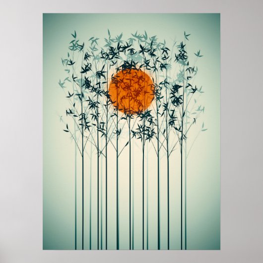 Bamboo Sunset Art Poster (Voorkant)