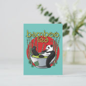 Bamboo Tea Drinker Panda Briefkaart (Staand voorkant)