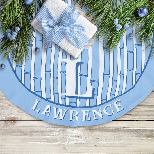 Bambooey Bamboo Stripe in Blue Personalized Imitatie Linnen Kerstboom Kleed