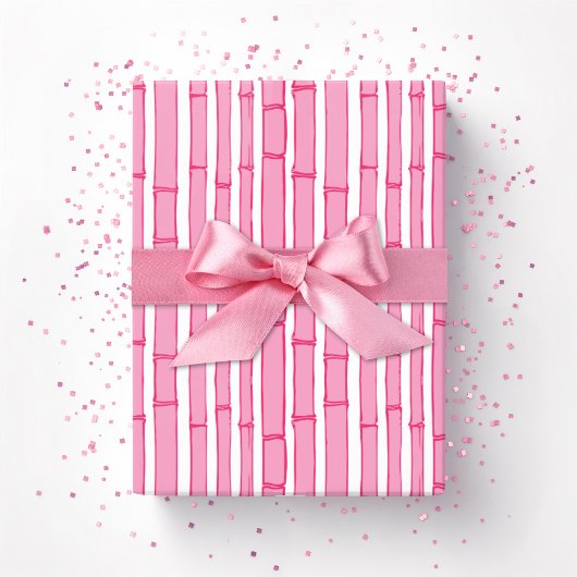 Bambooey Bamboo Stripe in Pink Cadeaupapier